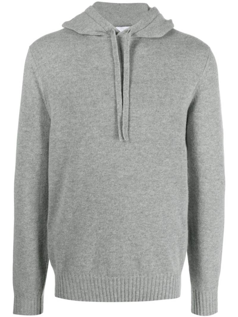 Cruciani long-sleeve fine-knit hoodie - Grey von Cruciani