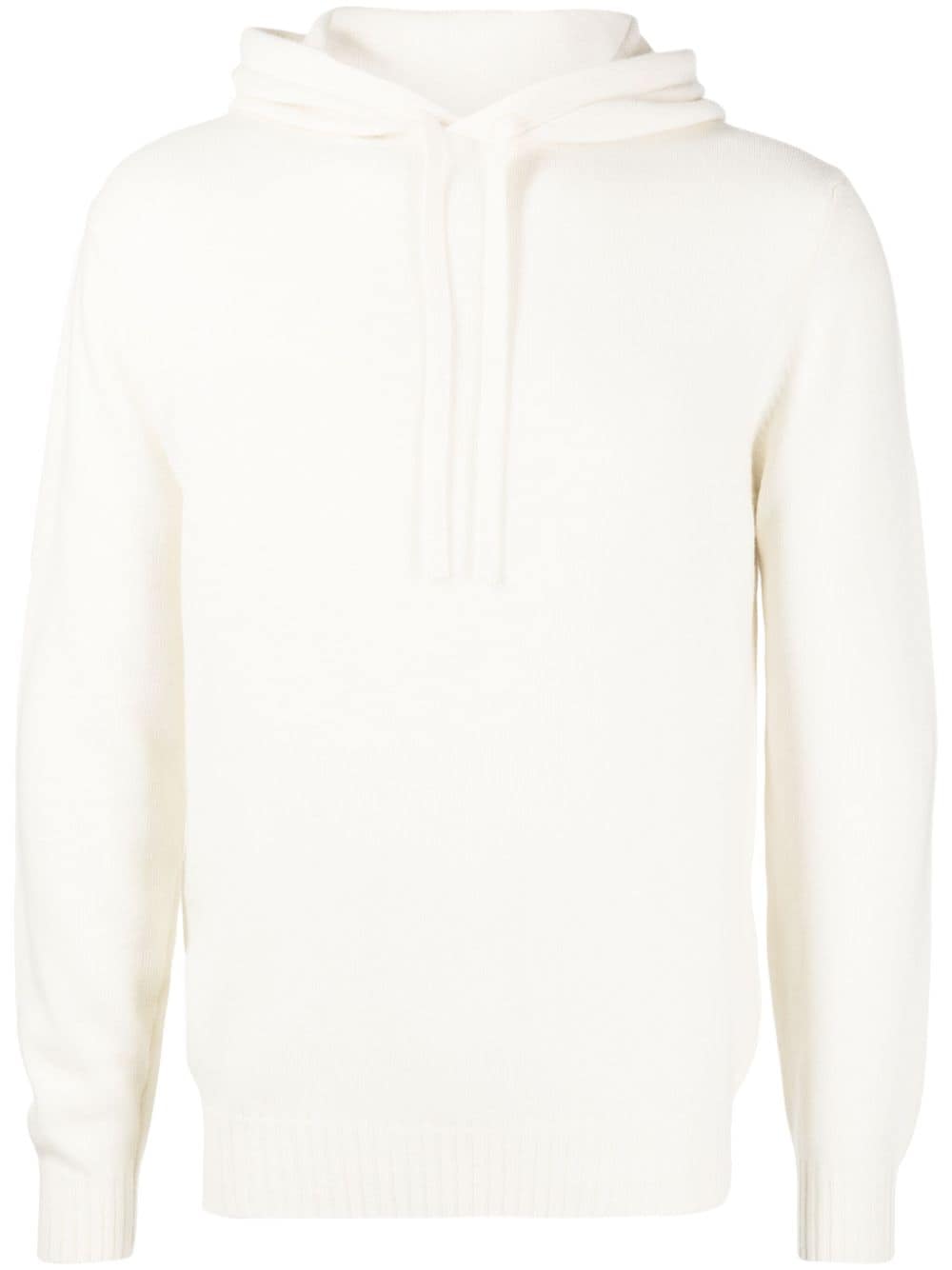 Cruciani long-sleeve fine-knit hoodie - Neutrals von Cruciani