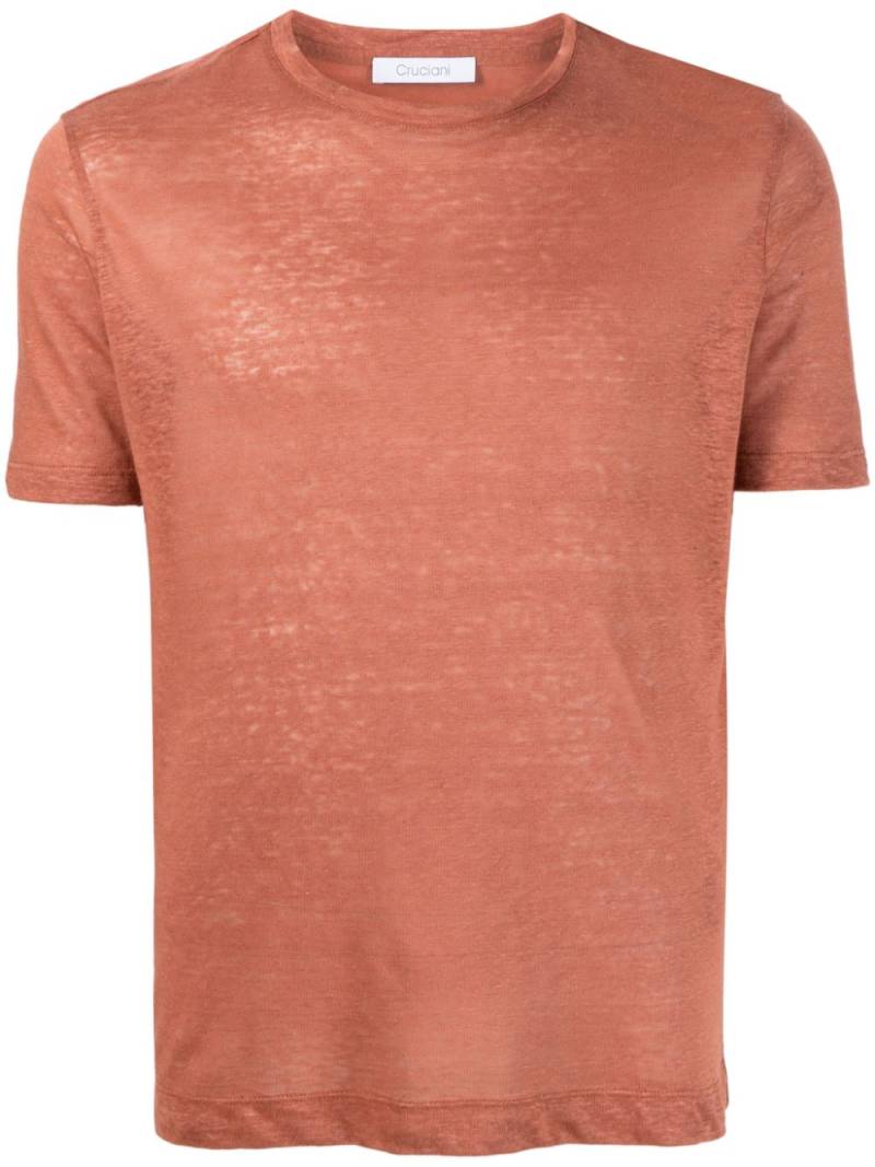 Cruciani mélange linen T-shirt - Orange von Cruciani