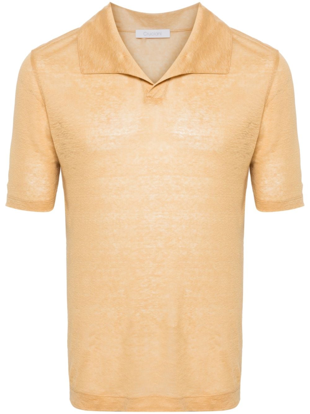 Cruciani slub-texture linen polo shirt - Yellow von Cruciani