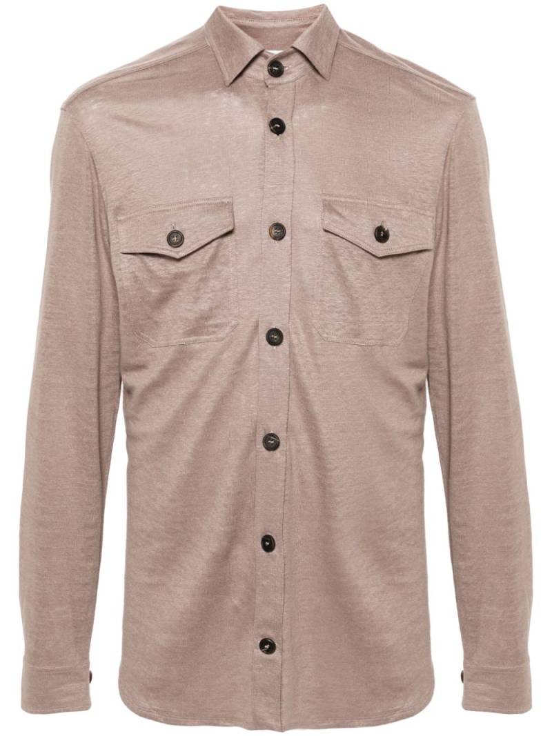 Cruciani slub-texture linen shirt - Neutrals von Cruciani