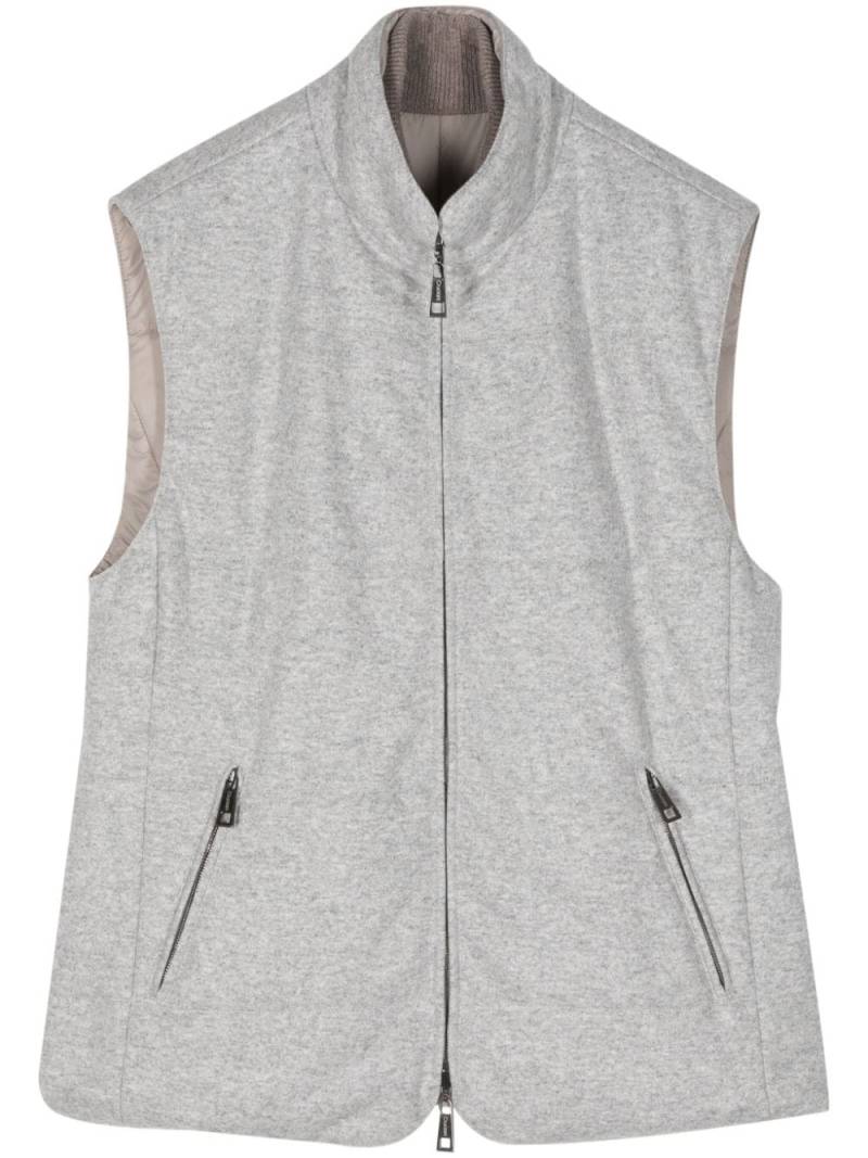 Cruciani zip-up padded gilet - Grey von Cruciani