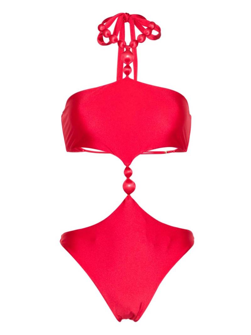 Cult Gaia Caitriona beaded swimsuit - Red von Cult Gaia