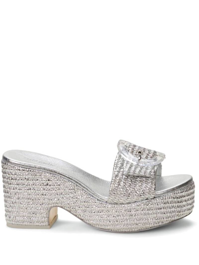 Cult Gaia Cleia 80mm leather mules - Silver von Cult Gaia