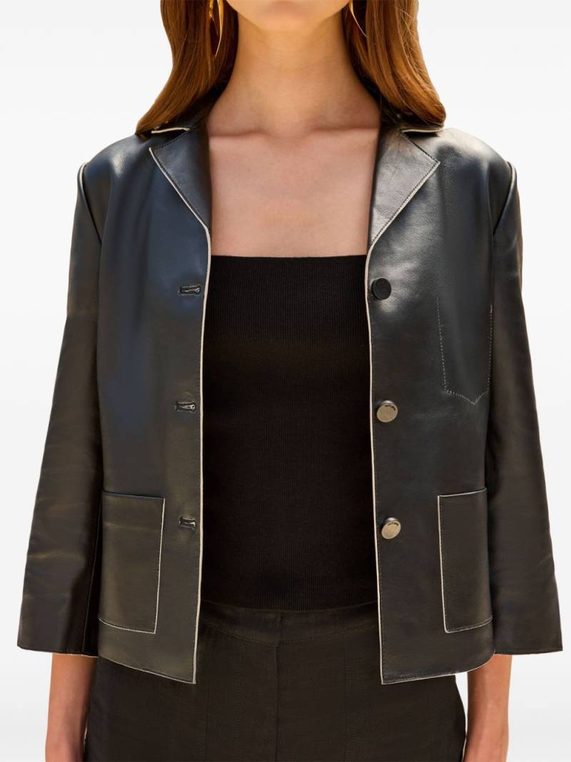 Cult Gaia Layton leather blazer - Black von Cult Gaia