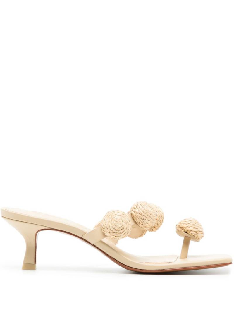 Cult Gaia Sarina raffia-appliqué sandals - Neutrals von Cult Gaia