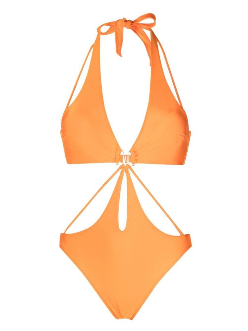 Cult Gaia cut-out detail halterneck swimsuit - Orange von Cult Gaia