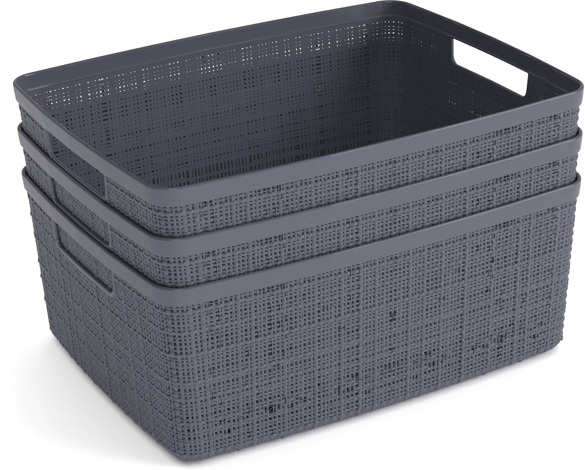 Curver Organizer, (Set, 3 St.), Aufbewahrungsbox, Tragegriff,stapelbar, 100% Recyclingmaterial,12 L von Curver