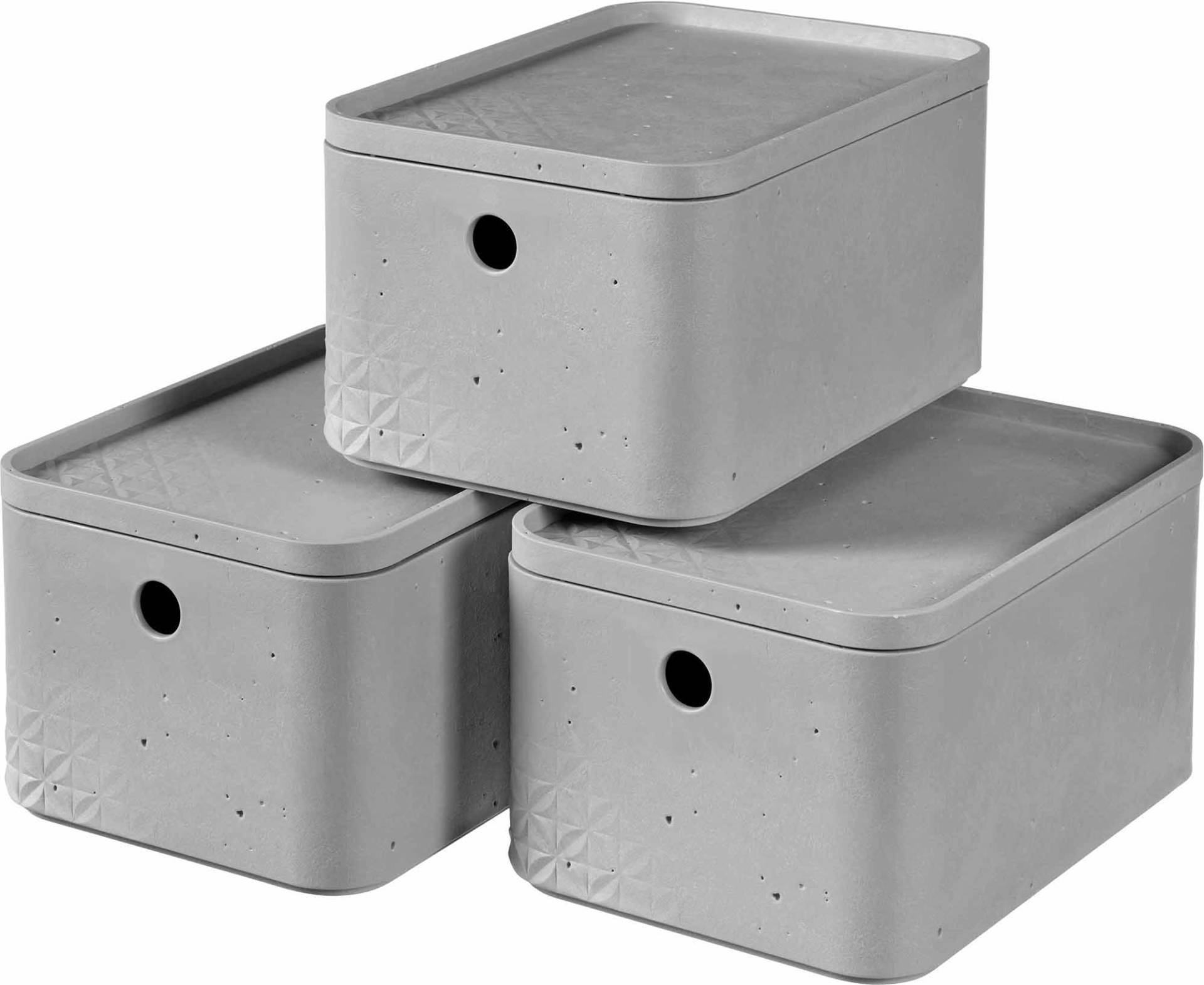 Curver Organizer »BETON S«, (Set, 3 St.), Aufbewahrungsbox, stapelbar, je 4 Liter von Curver