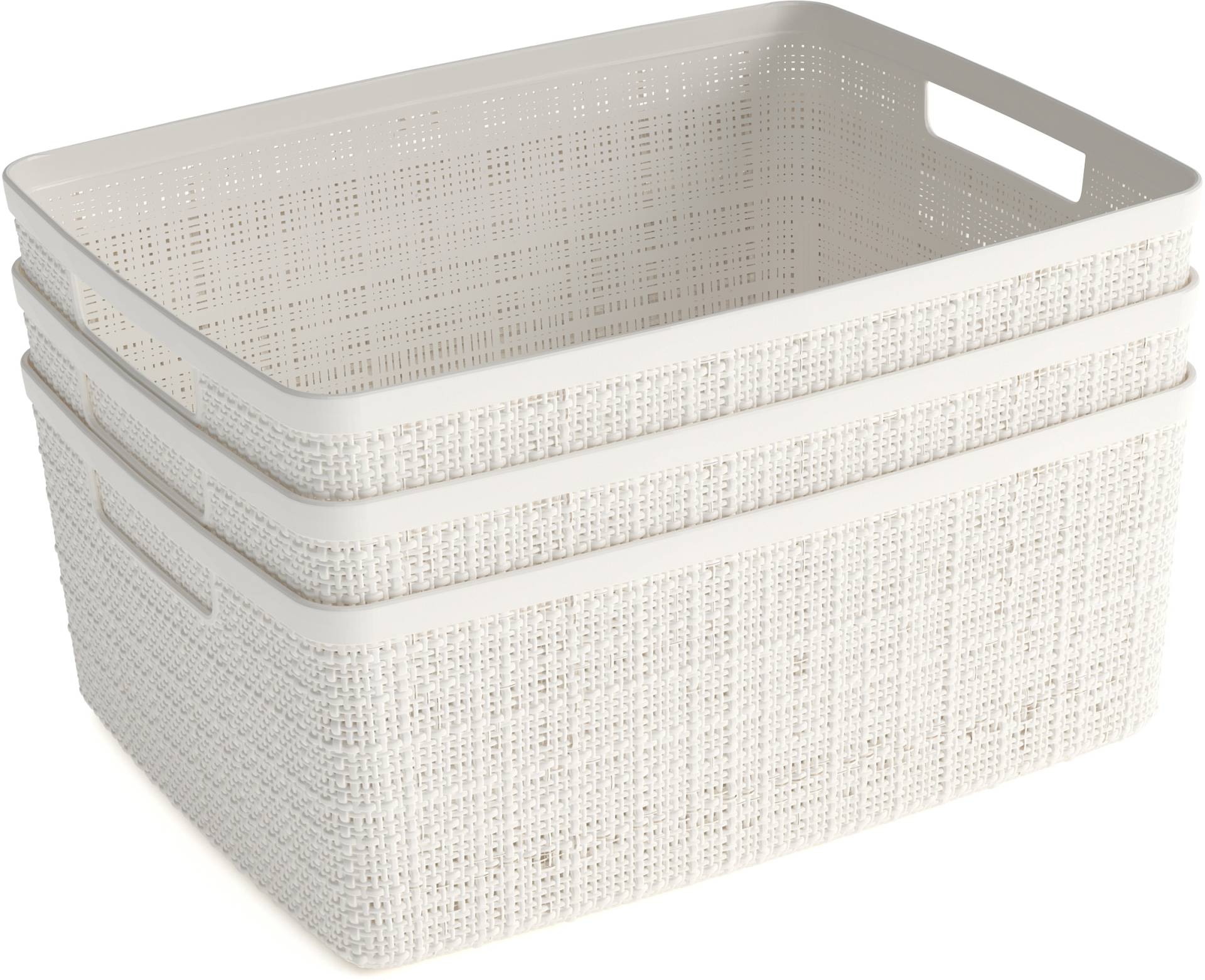 Curver Organizer »Jute Recycling«, (Set, 3 St.), Aufbewahrungsbox, Tragegriff,stapelbar, 100% Recyclingmaterial,12 L von Curver