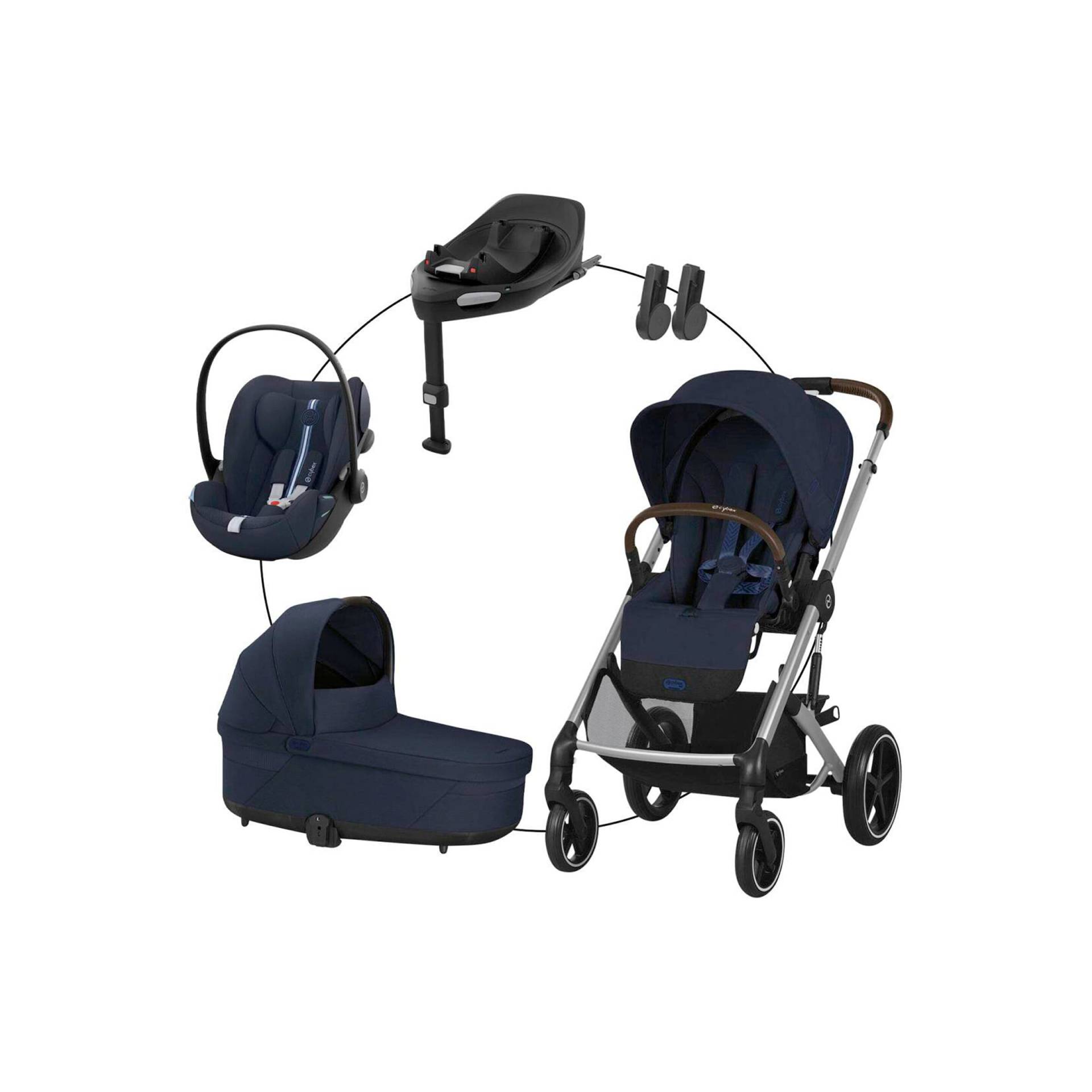 Kombikinderwagen Balios S Lux Travel-Set inkl. Babyschale Cloud G und Isofix-Basis Base G von Cybex