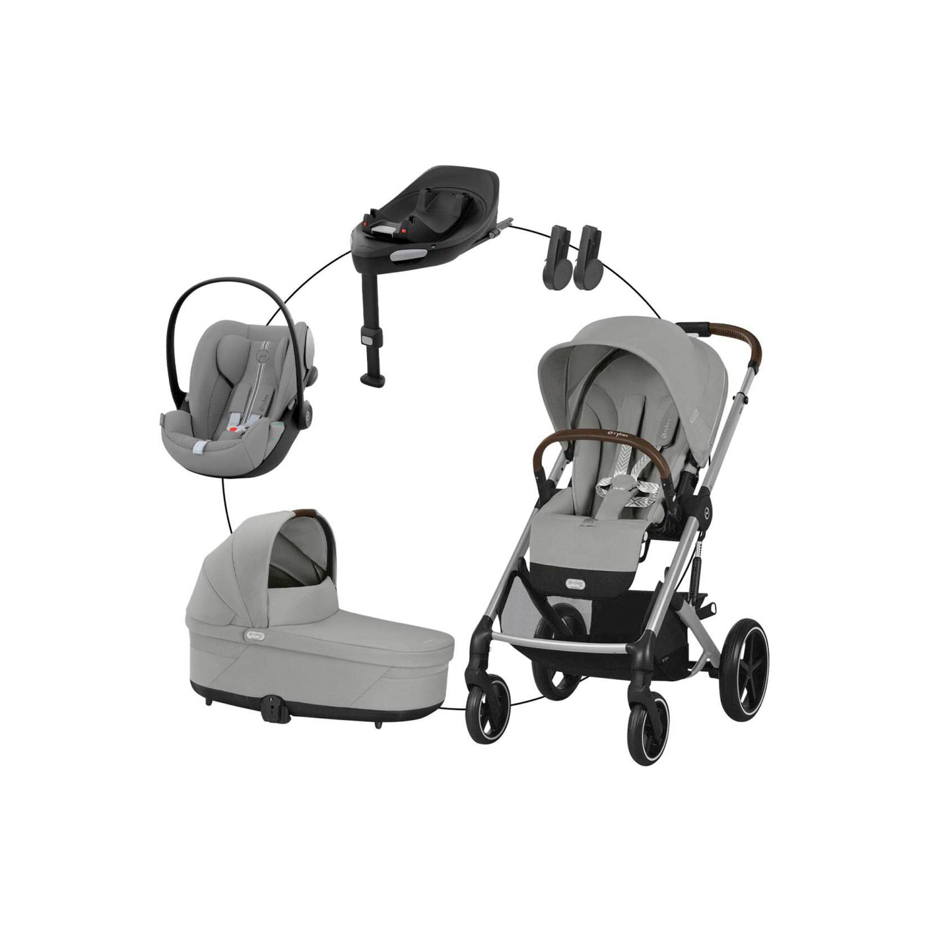 Kombikinderwagen Balios S Lux Travel-Set inkl. Babyschale Cloud G und Isofix-Basis Base G von Cybex