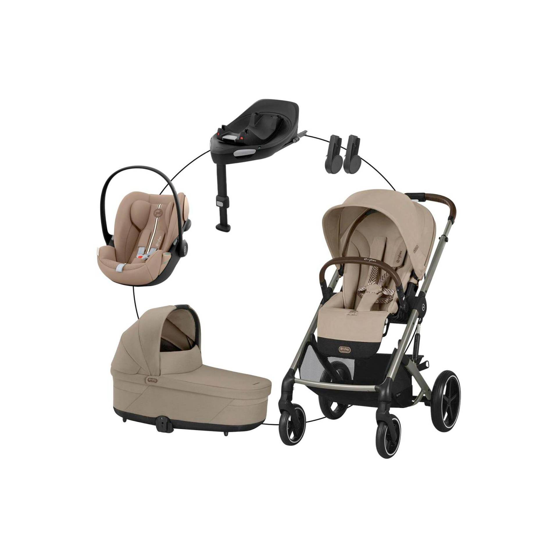 Kombikinderwagen Balios S Lux Travel-Set inkl. Babyschale Cloud G und Isofix-Basis Base G von Cybex