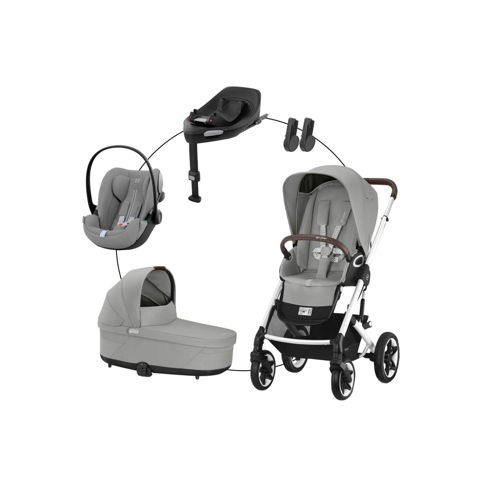 Kombikinderwagen Talos S Lux Travel-Set inkl. Babyschale Cloud G i-Size und Isofix-Basis Base G von Cybex