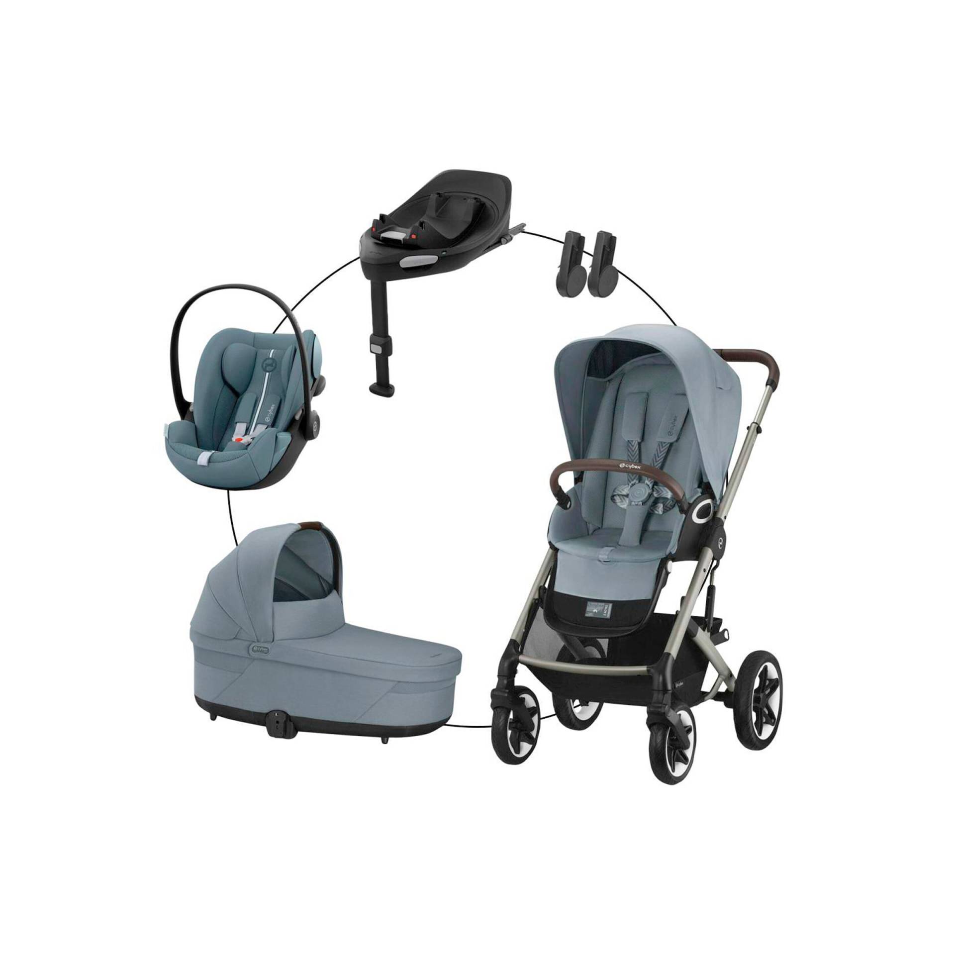 Kombikinderwagen Talos S Lux Travel-Set inkl. Babyschale Cloud G i-Size und Isofix-Basis Base G von Cybex