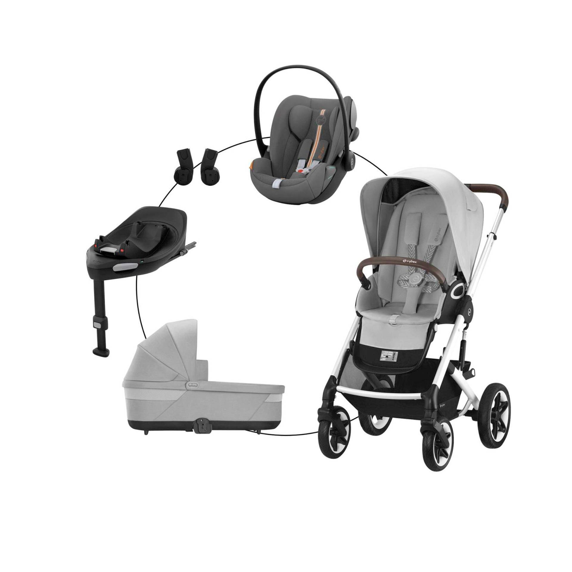 Kombikinderwagen Talos S Lux Travel-Set inkl. Babyschale Cloud G i-Size und Isofix-Basis Base G von Cybex