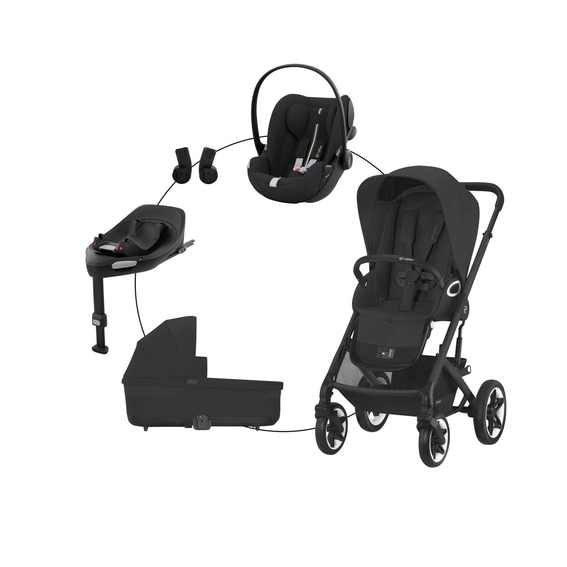 Kombikinderwagen Talos S Lux Travel-Set inkl. Babyschale Cloud G i-Size und Isofix-Basis Base G von Cybex