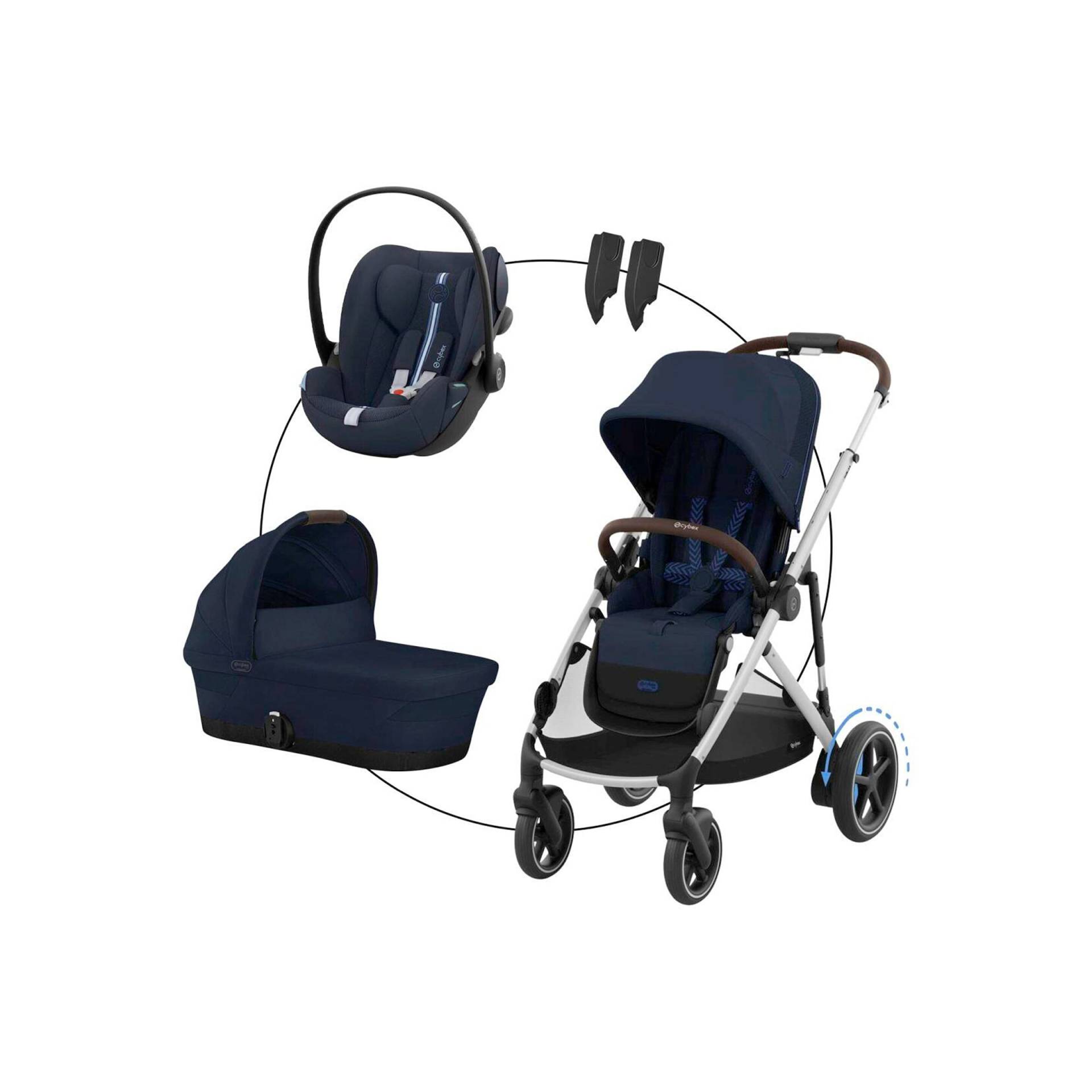 Kombikinderwagen eGazelle Trio-Set inkl. Babyschale Cloud G von Cybex