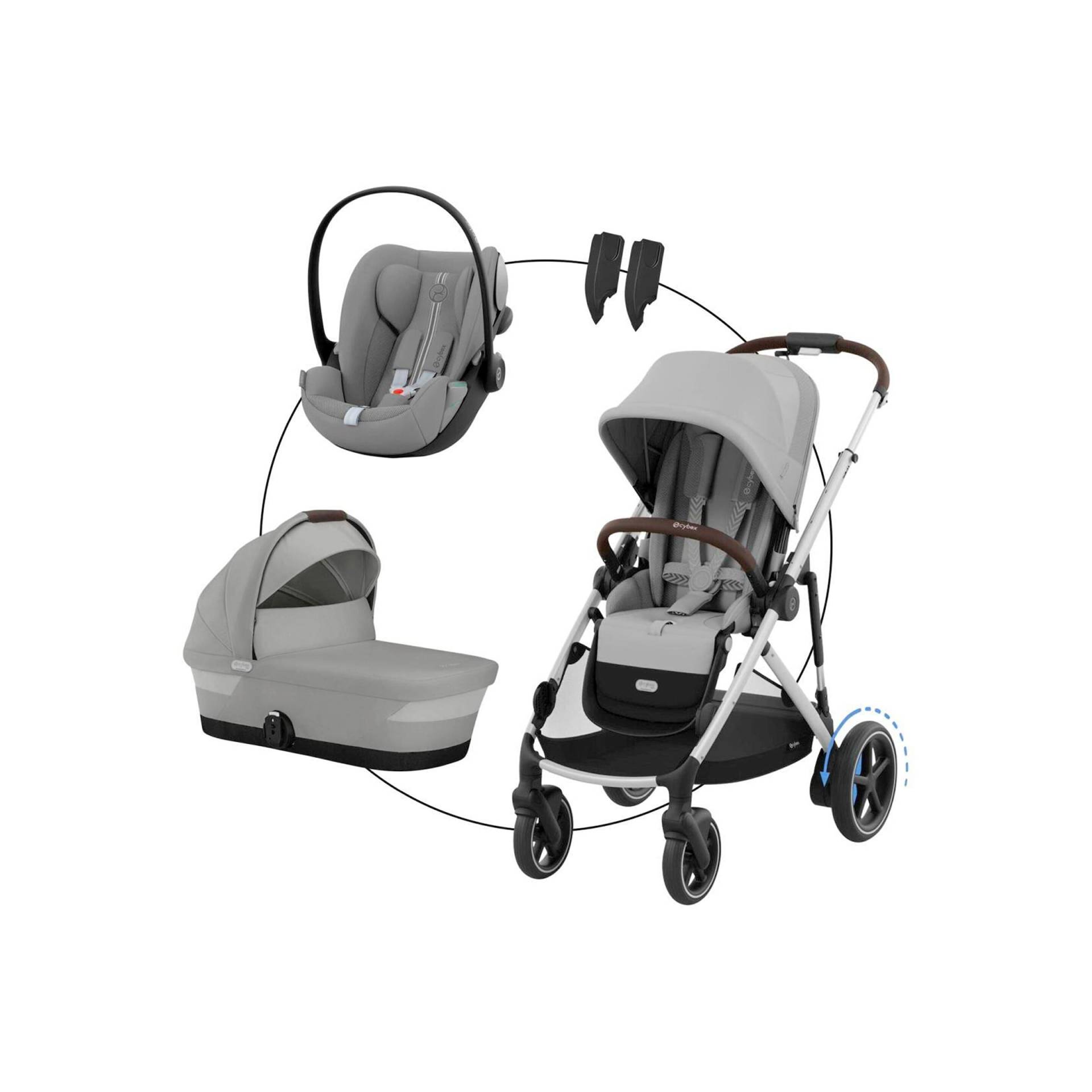 Kombikinderwagen eGazelle Trio-Set inkl. Babyschale Cloud G von Cybex