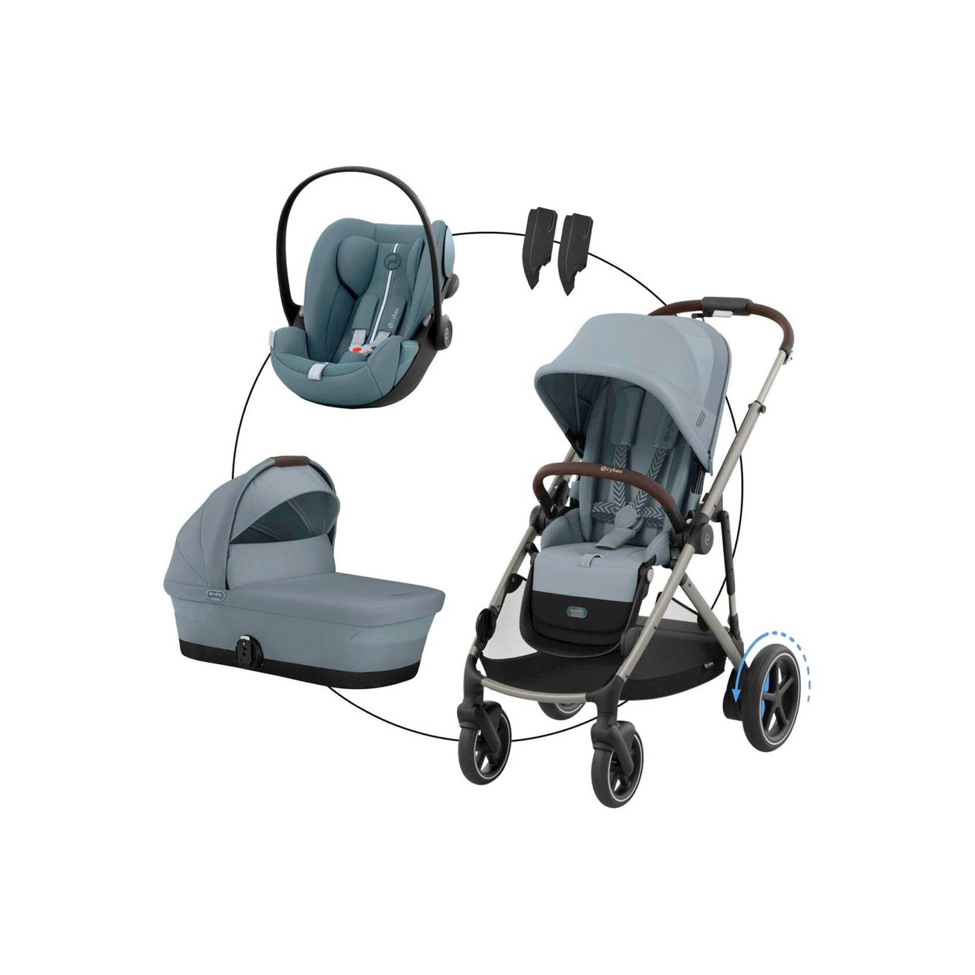 Kombikinderwagen eGazelle Trio-Set inkl. Babyschale Cloud G von Cybex