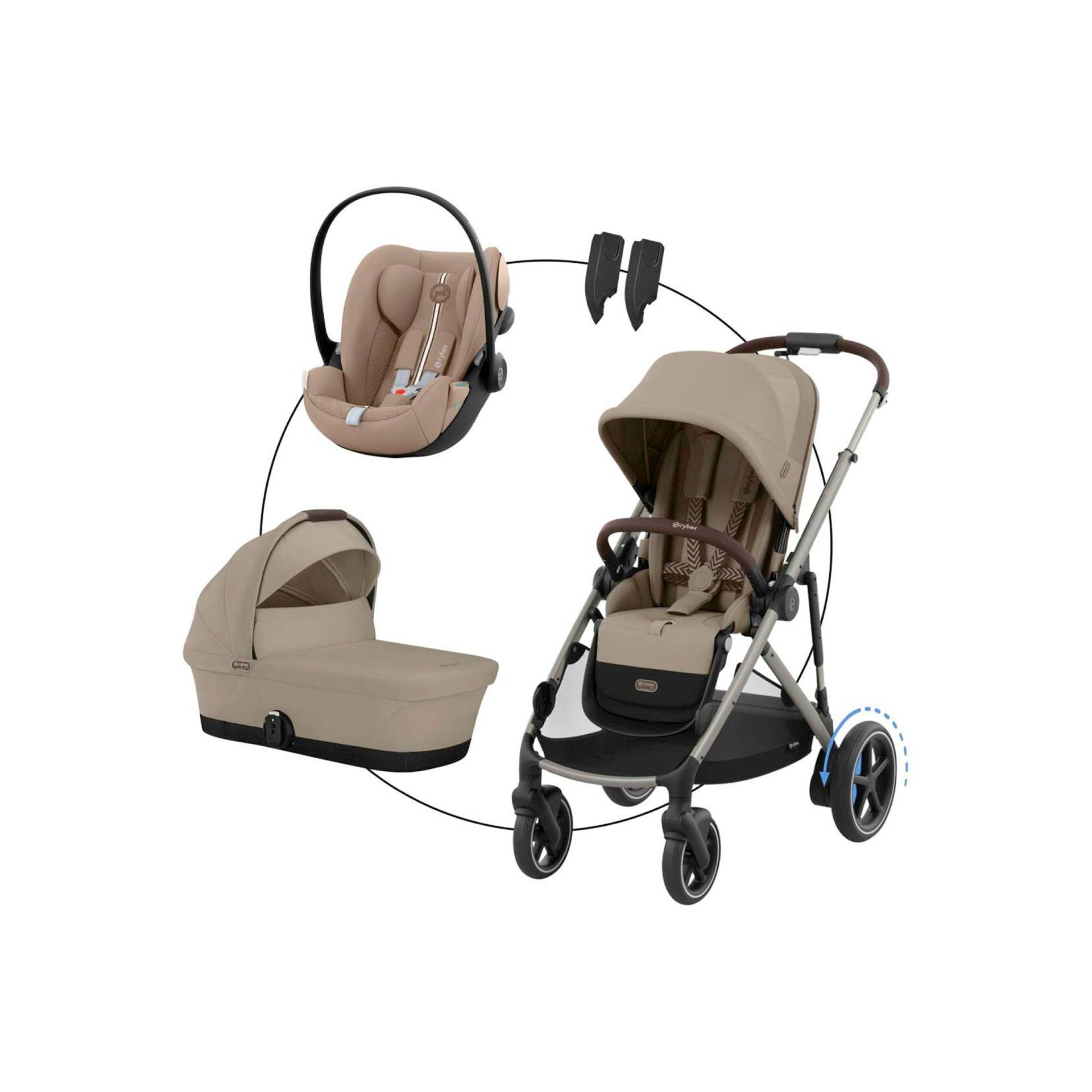 Kombikinderwagen eGazelle Trio-Set inkl. Babyschale Cloud G von Cybex