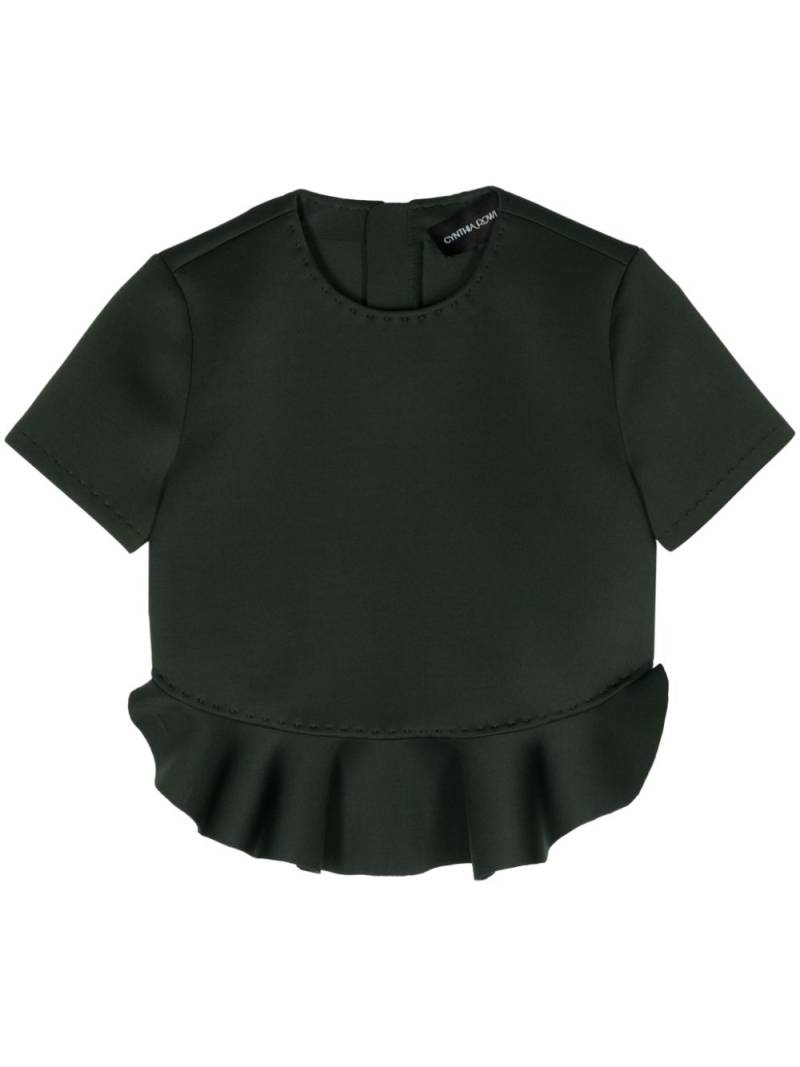 Cynthia Rowley Astro ruffled cropped top - Green von Cynthia Rowley