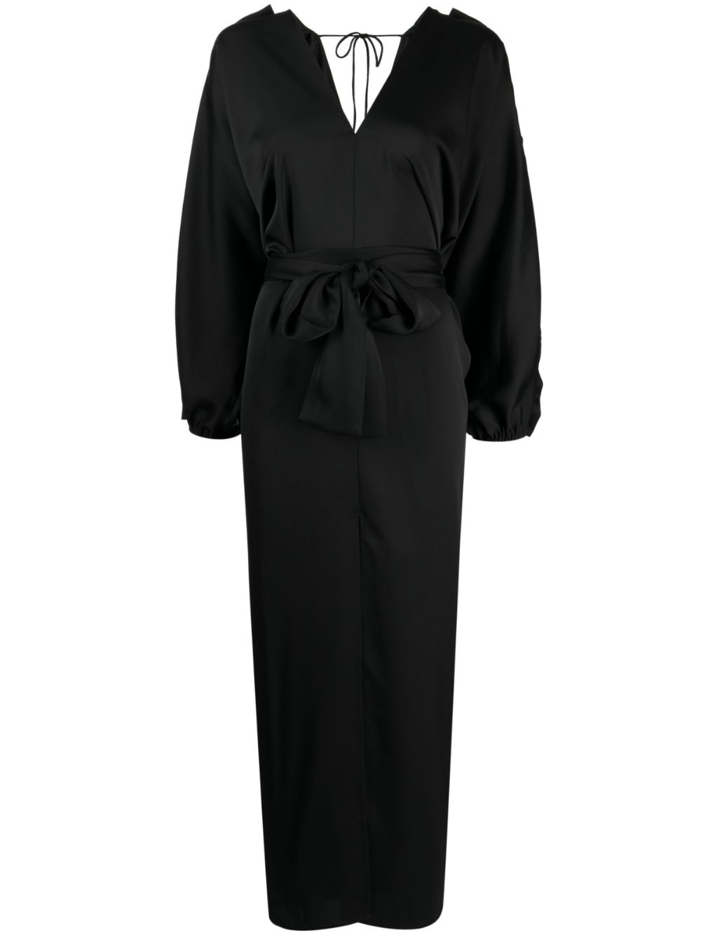 Cynthia Rowley Dolman ruffle-trim belted maxi dress - Black von Cynthia Rowley