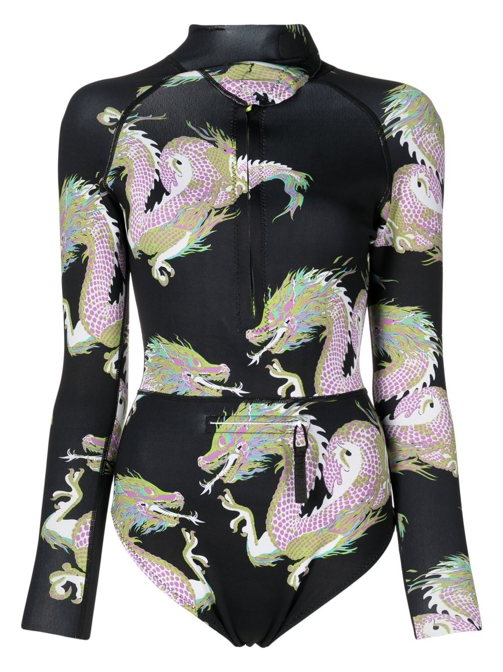 Cynthia Rowley Dragon graphic-print wetsuit - Black von Cynthia Rowley