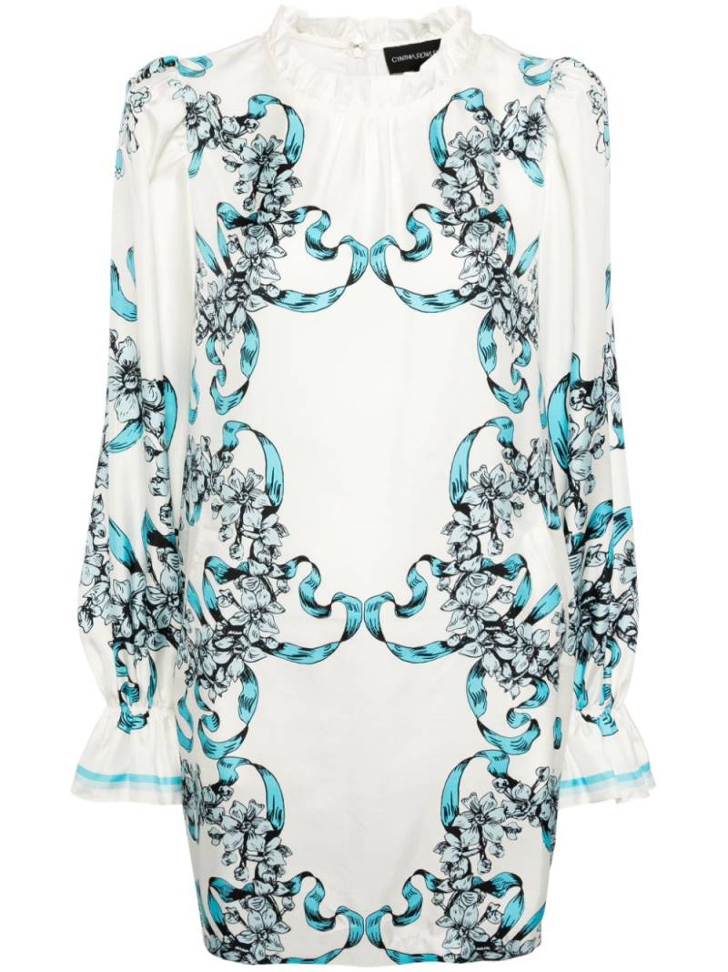 Cynthia Rowley Floral Pattern Mini Dress - White von Cynthia Rowley