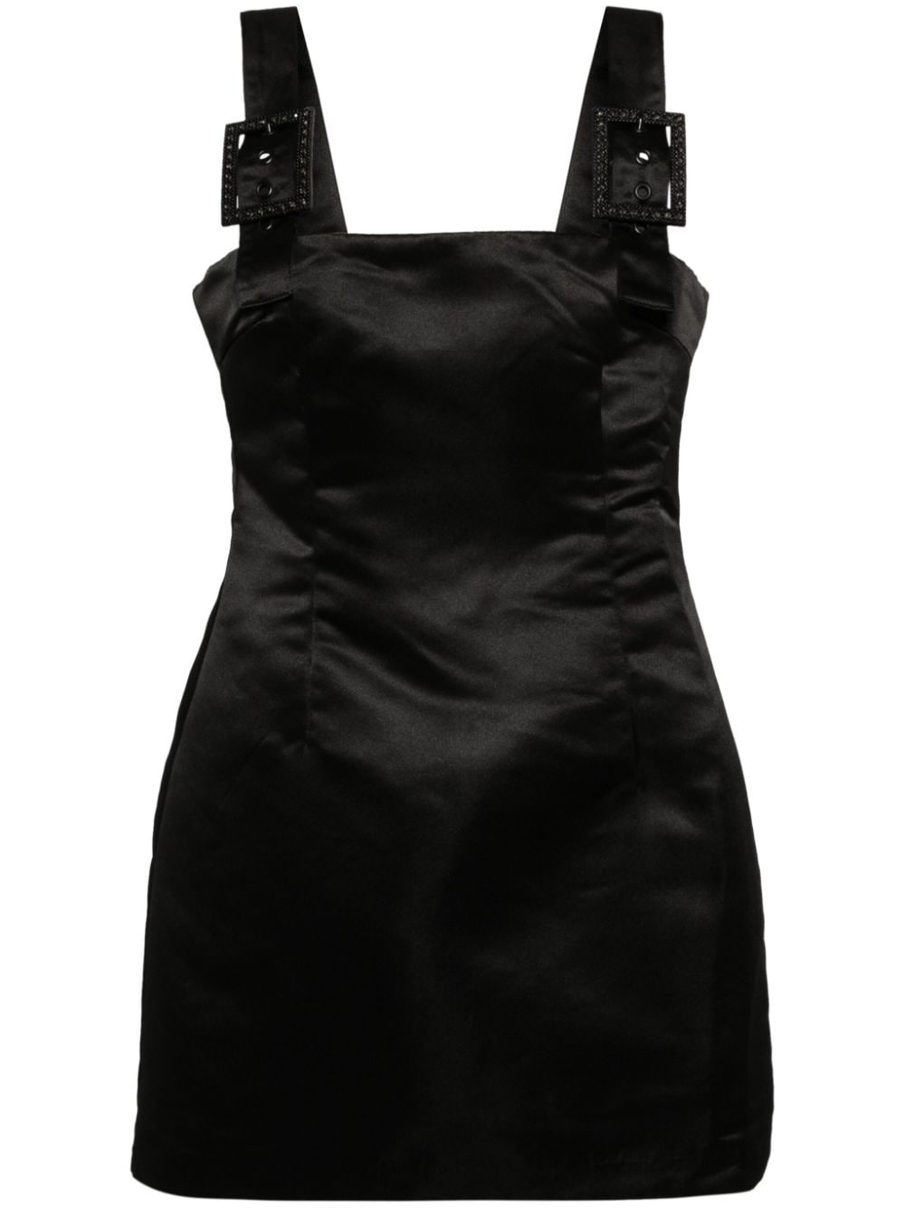 Cynthia Rowley Gigi Crystal Buckle Satin Dress - Black von Cynthia Rowley