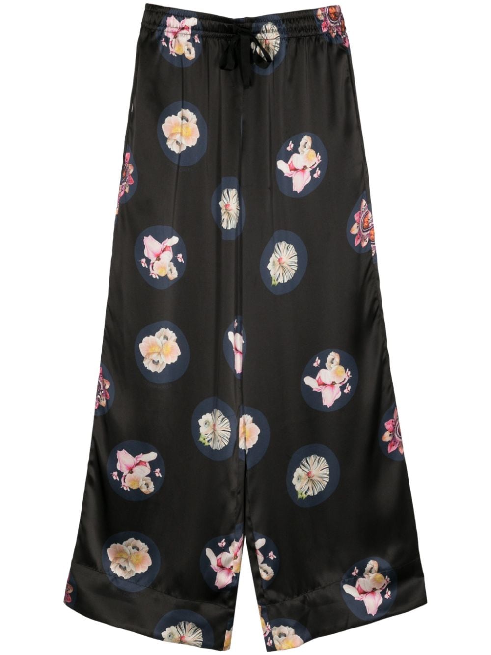 Cynthia Rowley Moonlit Petal silk pyjama trousers - Black von Cynthia Rowley