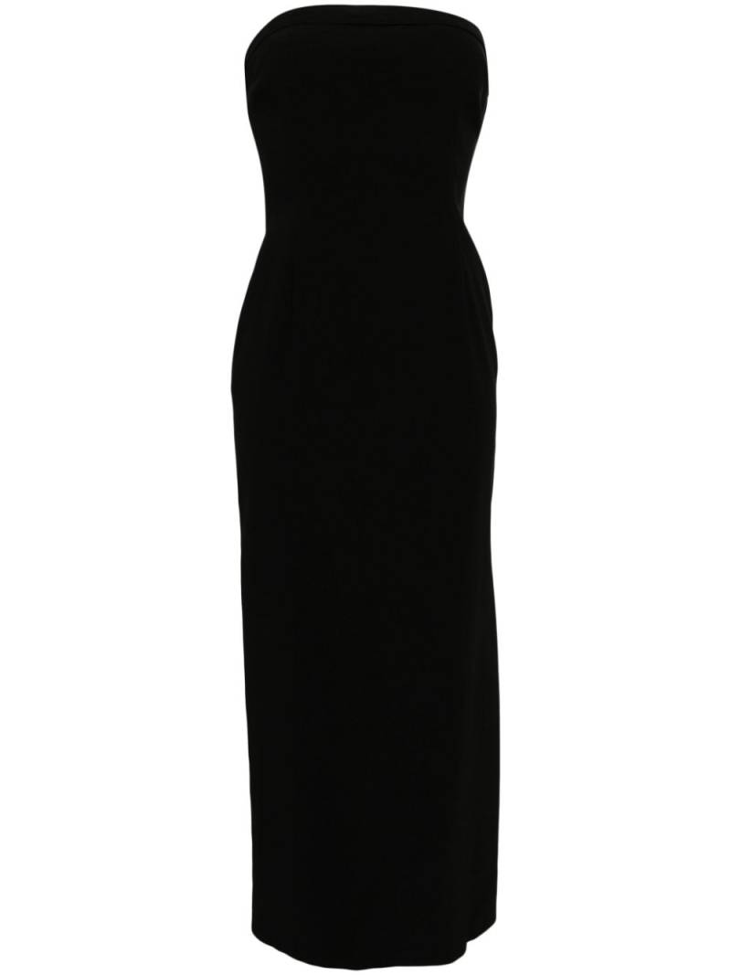 Cynthia Rowley Strapless Satin Maxi Dress - Black von Cynthia Rowley