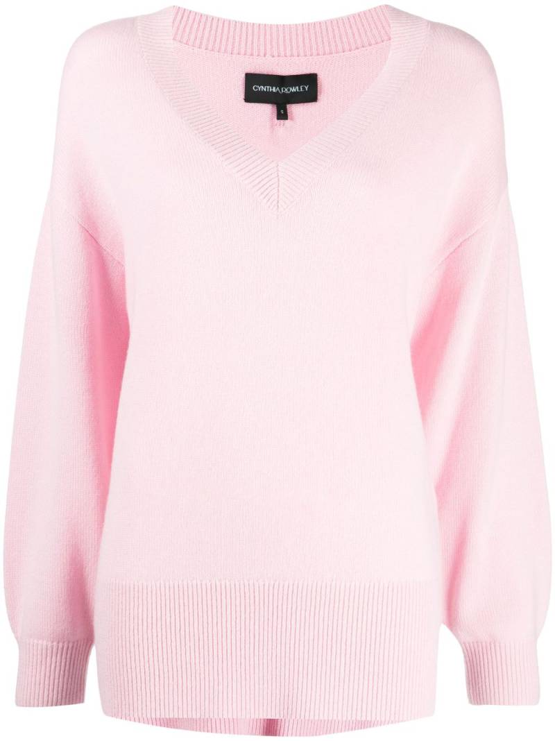 Cynthia Rowley V-neck ribbed-trim jumper - Pink von Cynthia Rowley