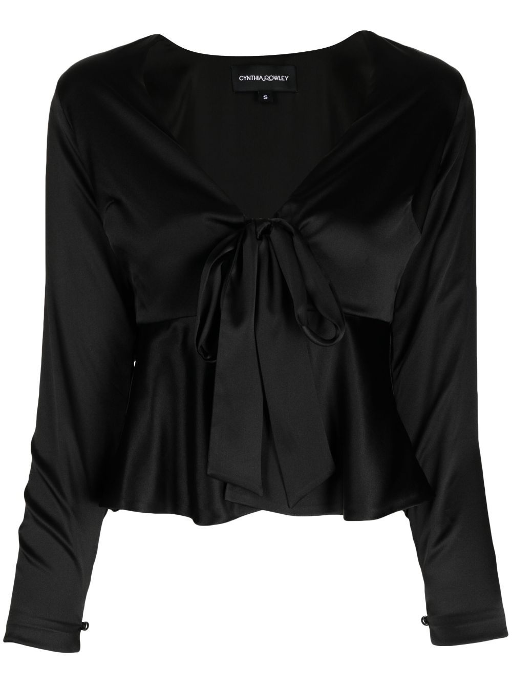 Cynthia Rowley V-neck silk blouse - Black von Cynthia Rowley