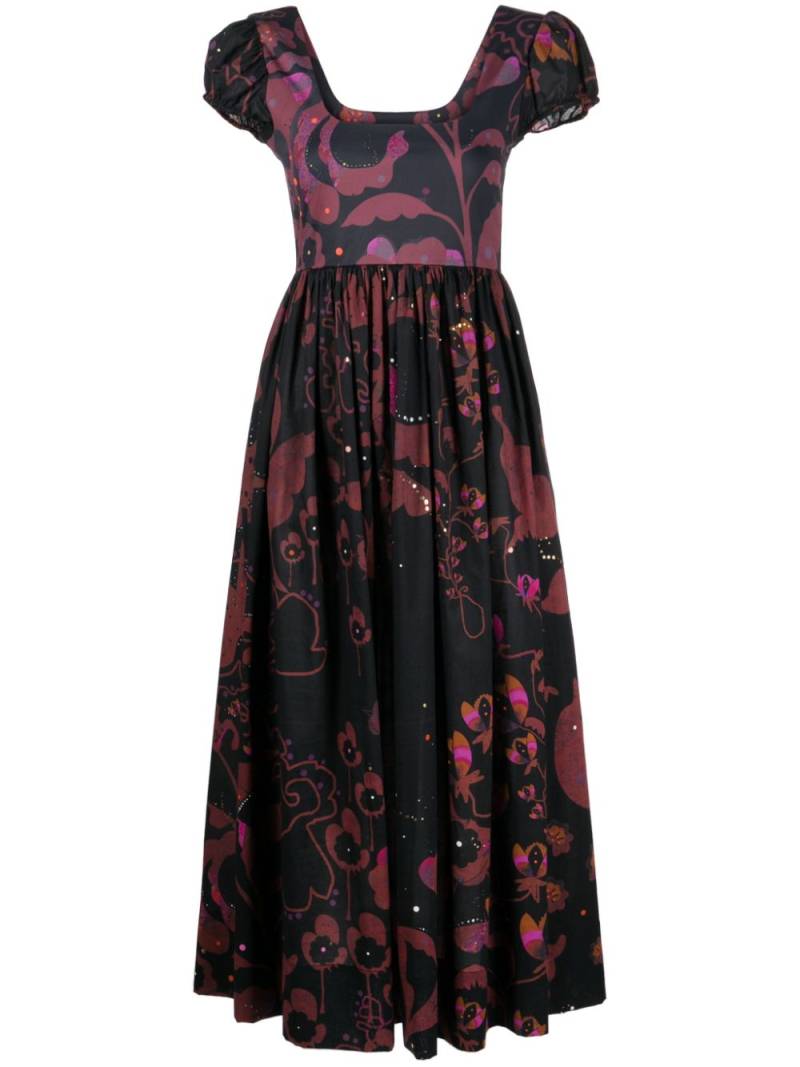 Cynthia Rowley floral-print empire-line midi dress - Black von Cynthia Rowley