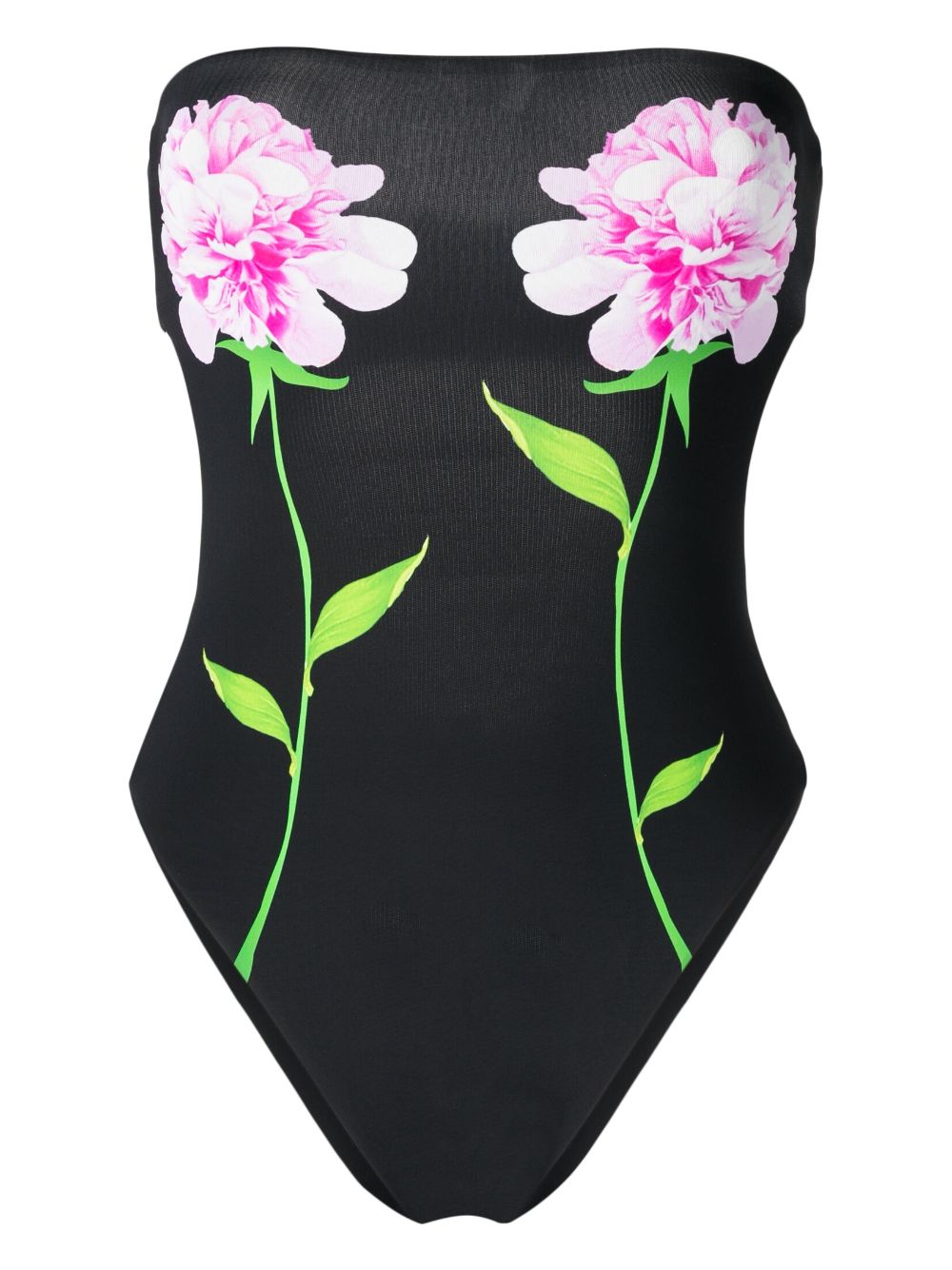 Cynthia Rowley floral-print strapless swimsuit - Black von Cynthia Rowley