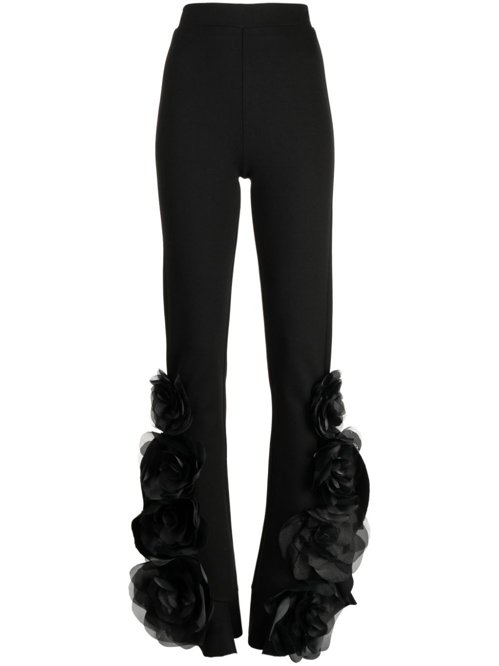 Cynthia Rowley frilled-hem zipped flared trousers - Black von Cynthia Rowley