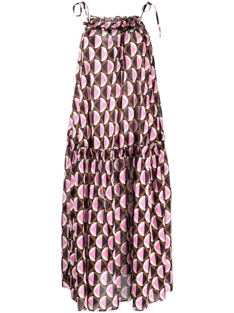 Cynthia Rowley geometric-print ruffled dress - Pink von Cynthia Rowley