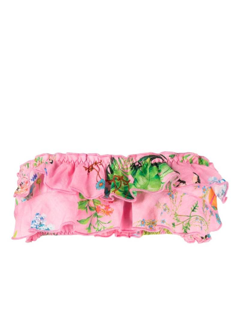 Cynthia Rowley graphic-print ruffled bikini top - Pink von Cynthia Rowley