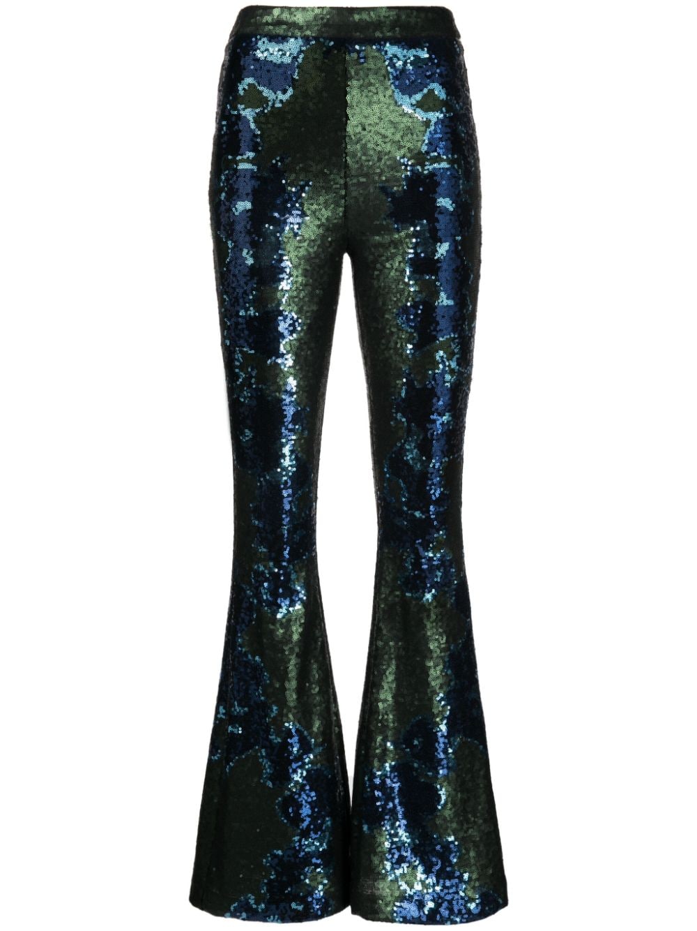 Cynthia Rowley high-waisted flared trousers - Green von Cynthia Rowley