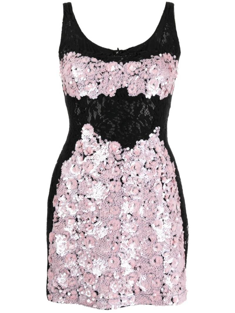 Cynthia Rowley lace sequinned minidress - Black von Cynthia Rowley