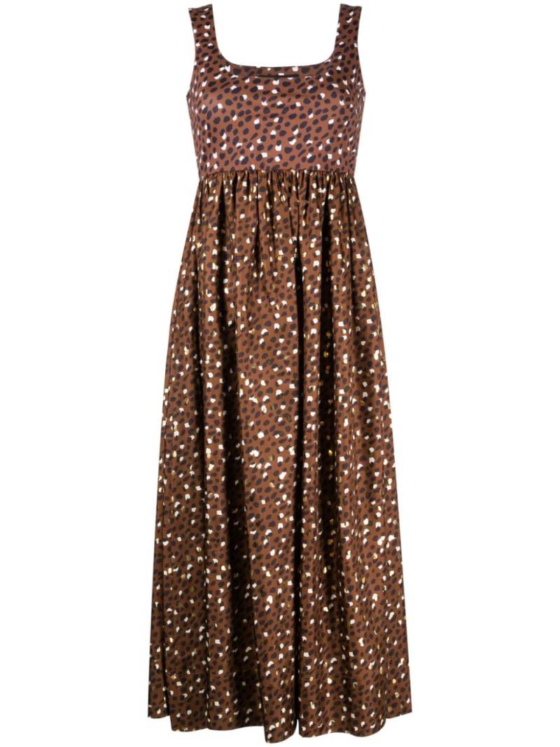 Cynthia Rowley leopard-print silk midi dress - Brown von Cynthia Rowley