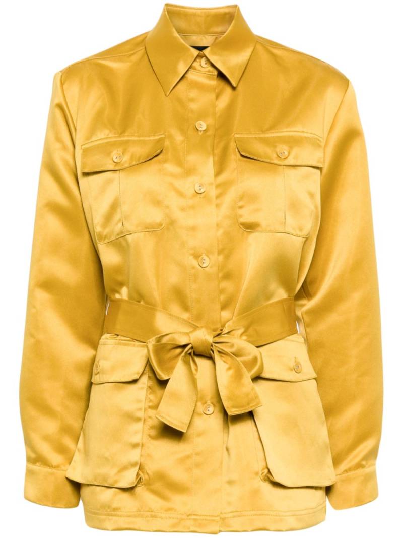 Cynthia Rowley pleated-back satin safari jacket - Yellow von Cynthia Rowley