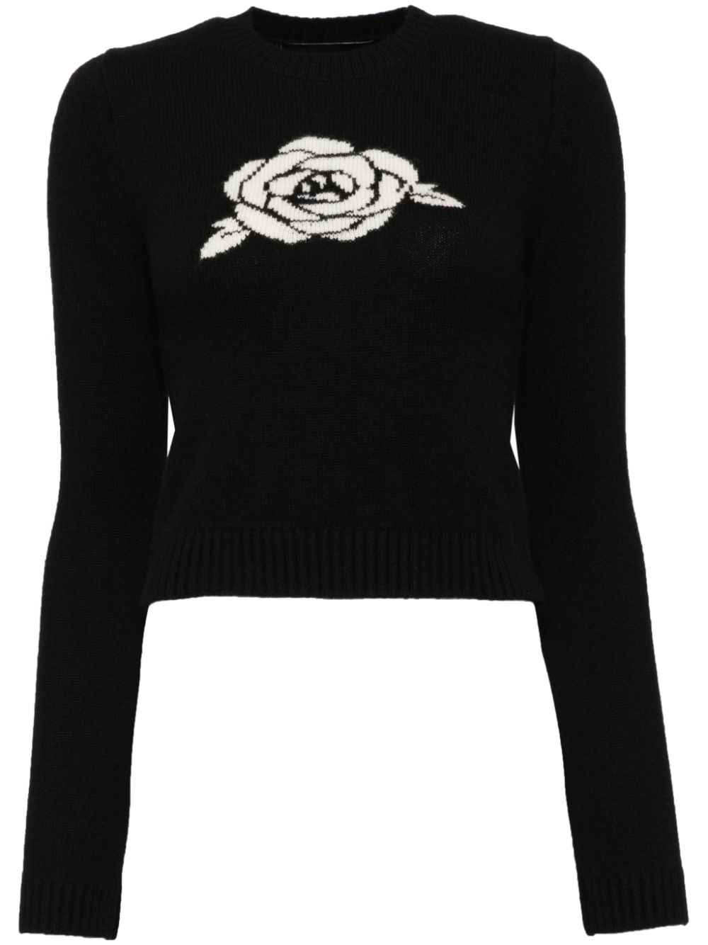 Cynthia Rowley rose-intarsia jumper - Black von Cynthia Rowley