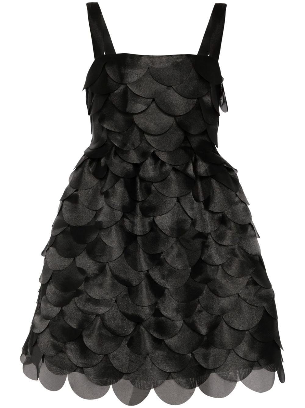 Cynthia Rowley scallop organza mini dress - Black von Cynthia Rowley