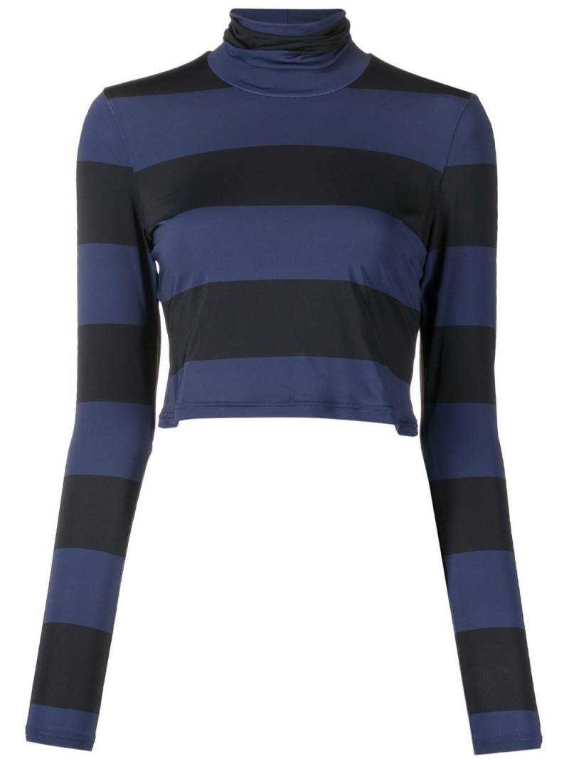 Cynthia Rowley striped roll neck knitted top - Black von Cynthia Rowley