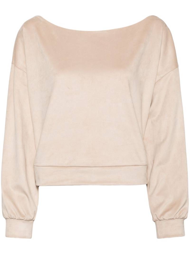 Cynthia Rowley suede wide-neck sweatshirt - Neutrals von Cynthia Rowley