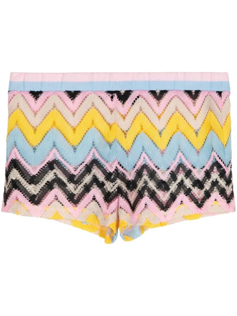 Cynthia Rowley zigzag knitted shorts - Pink von Cynthia Rowley