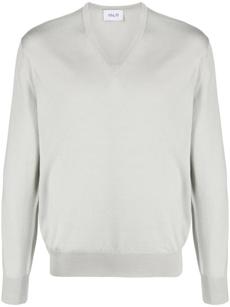 D4.0 V-neck virgin-wool jumper - Grey von D4.0