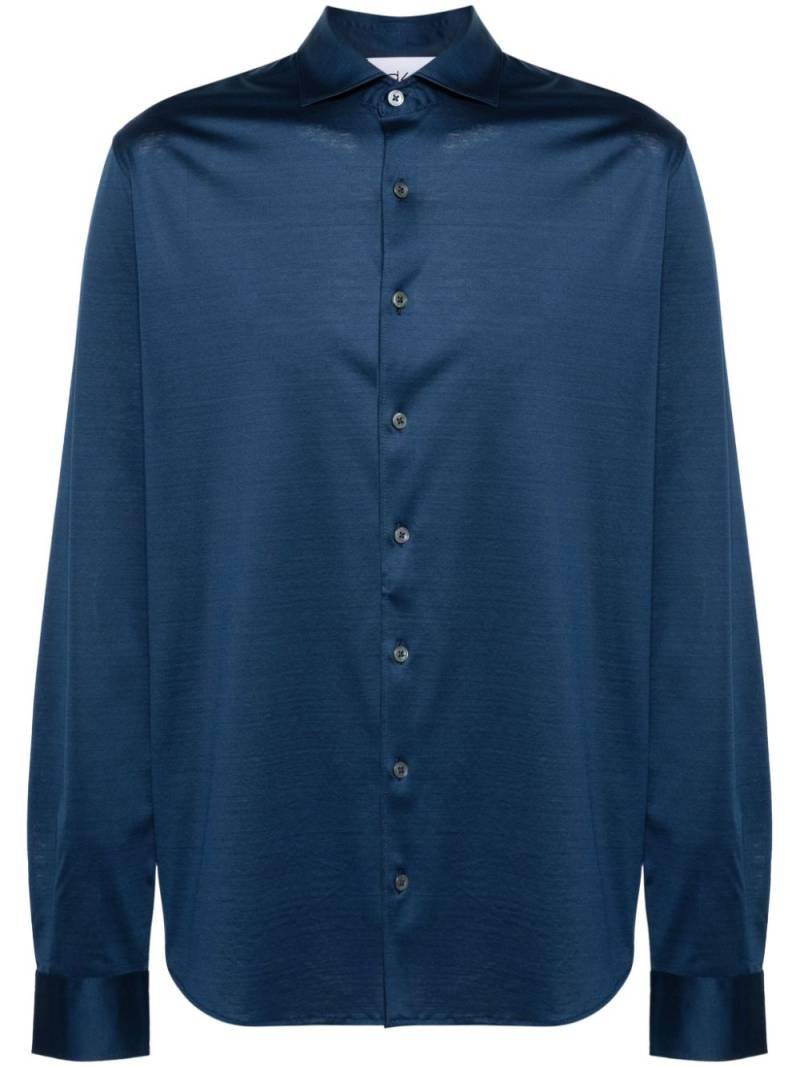 D4.0 classic-collar cotton shirt - Blue von D4.0